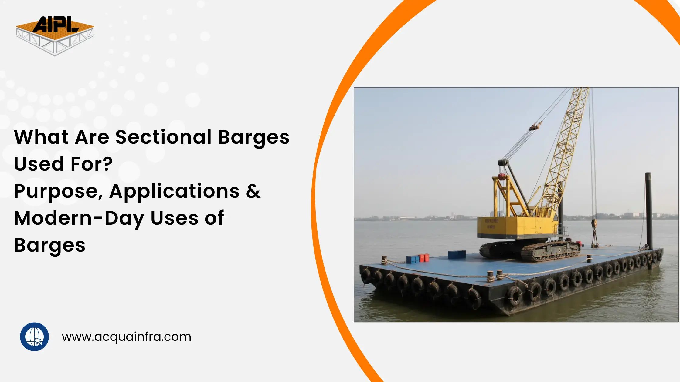 Modular Sectional Barges used for interconnected to form a heavy-duty floating industrial platform