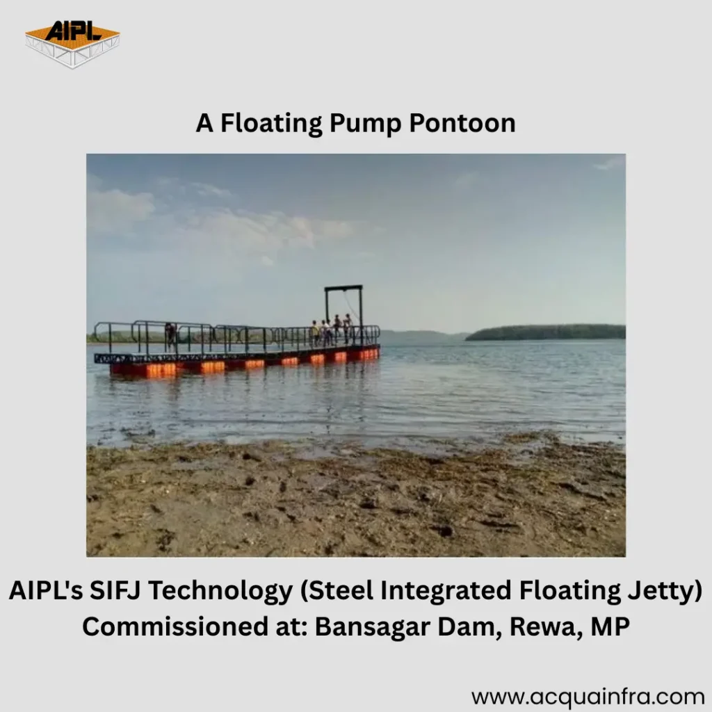 AIPL's SIFJ Technology (Steel Integrated Floating Jetty)
Commissioned at Bansagar Dam, Rewa, MP