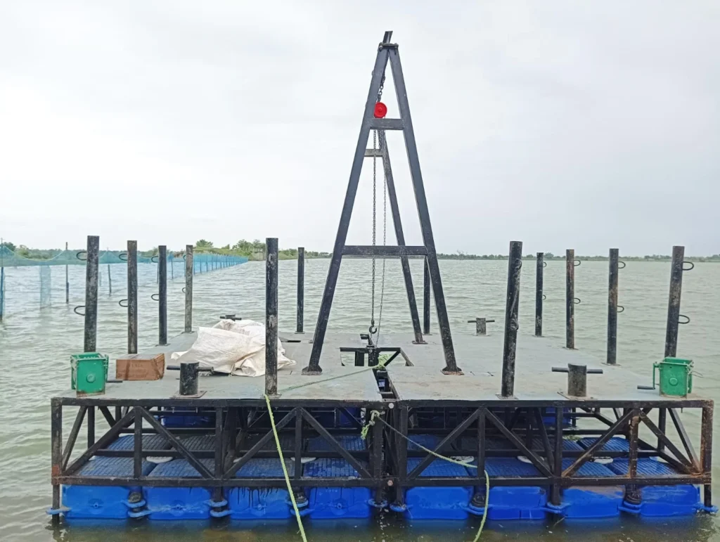 Anchoring and pipeline system of Floating Pump Pontoon in rural infrastructure