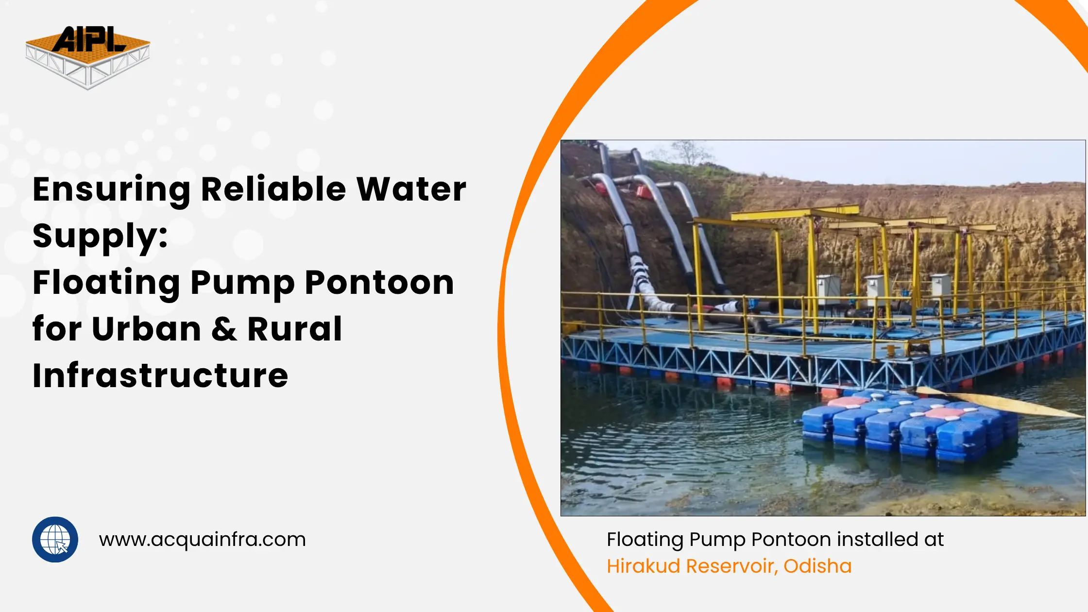 Floating Pump Pontoon installed at Hirakud reservoir for water supply infrastructure