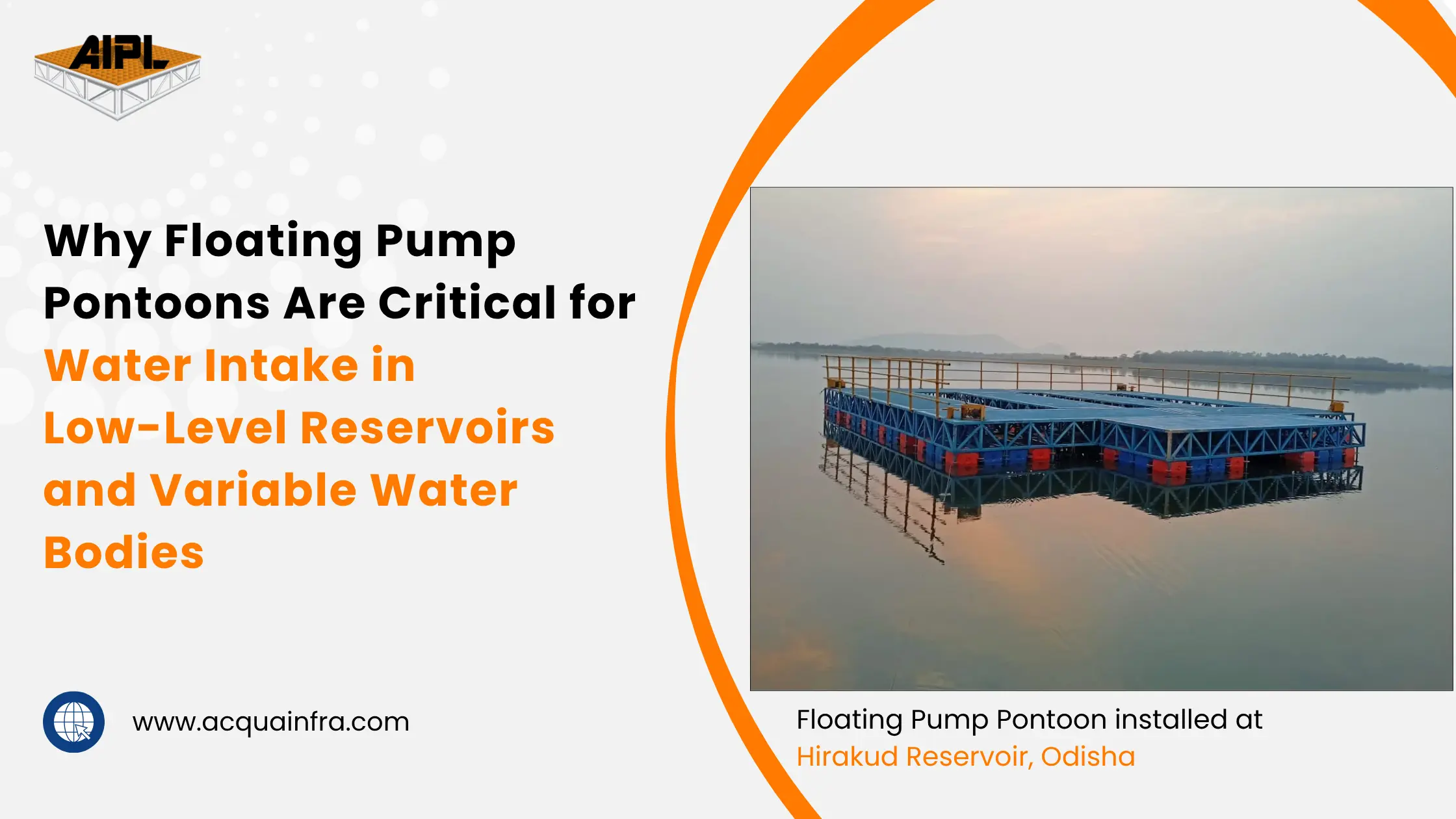 Floating Pump Pontoon operating in low water level reservoir conditions