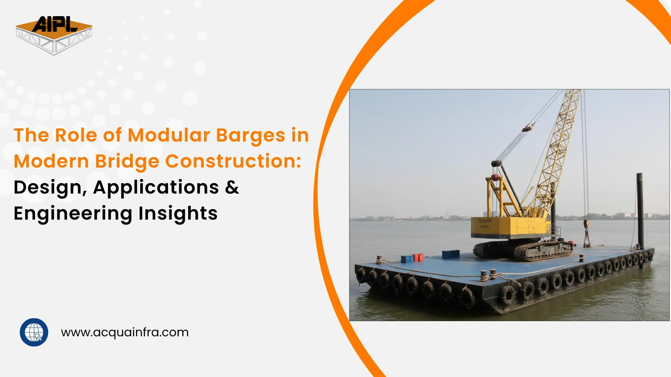 Modular barges used as floating construction platforms in construction