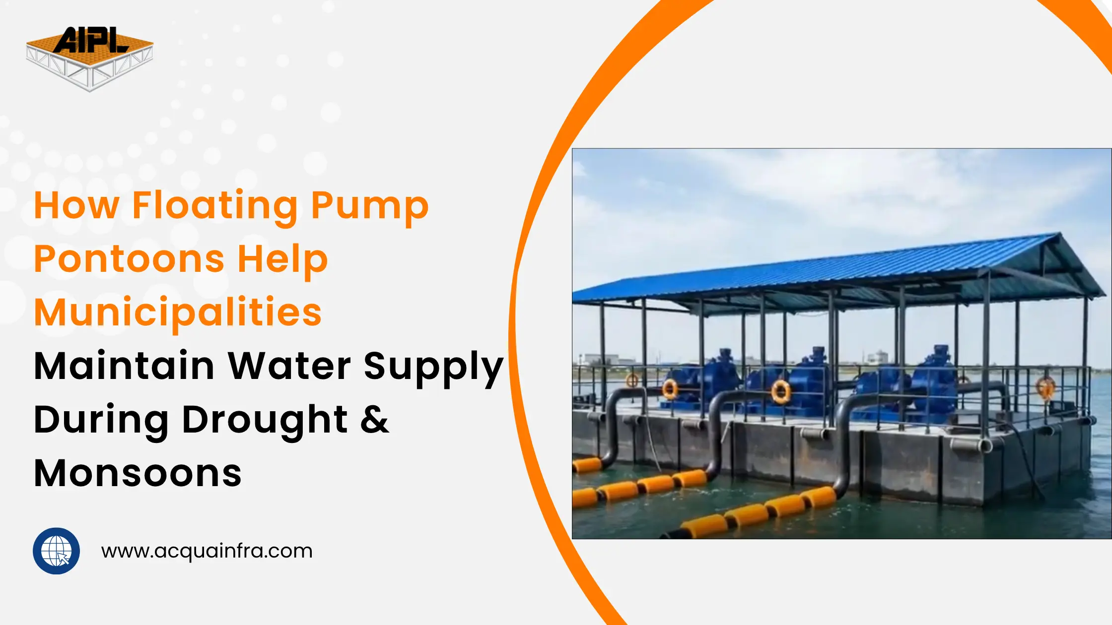 Floating Pump Pontoon helping the municipal water supply during drought and monsoon conditions