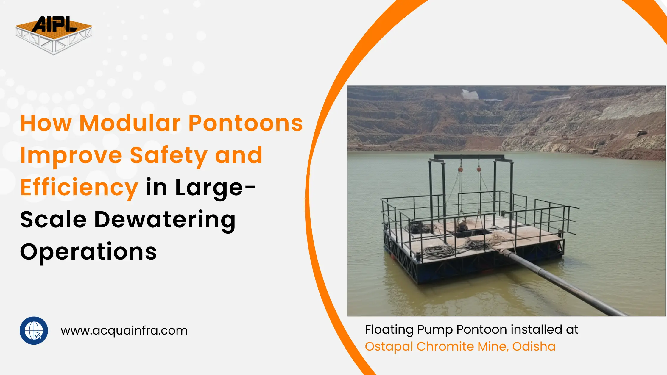 Modular pontoons used for large-scale dewatering operations in mining and industrial projects
