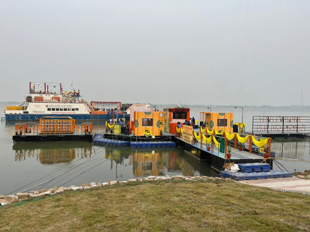 Custom-engineered modular barge deployed for industrial and water infrastructure operations