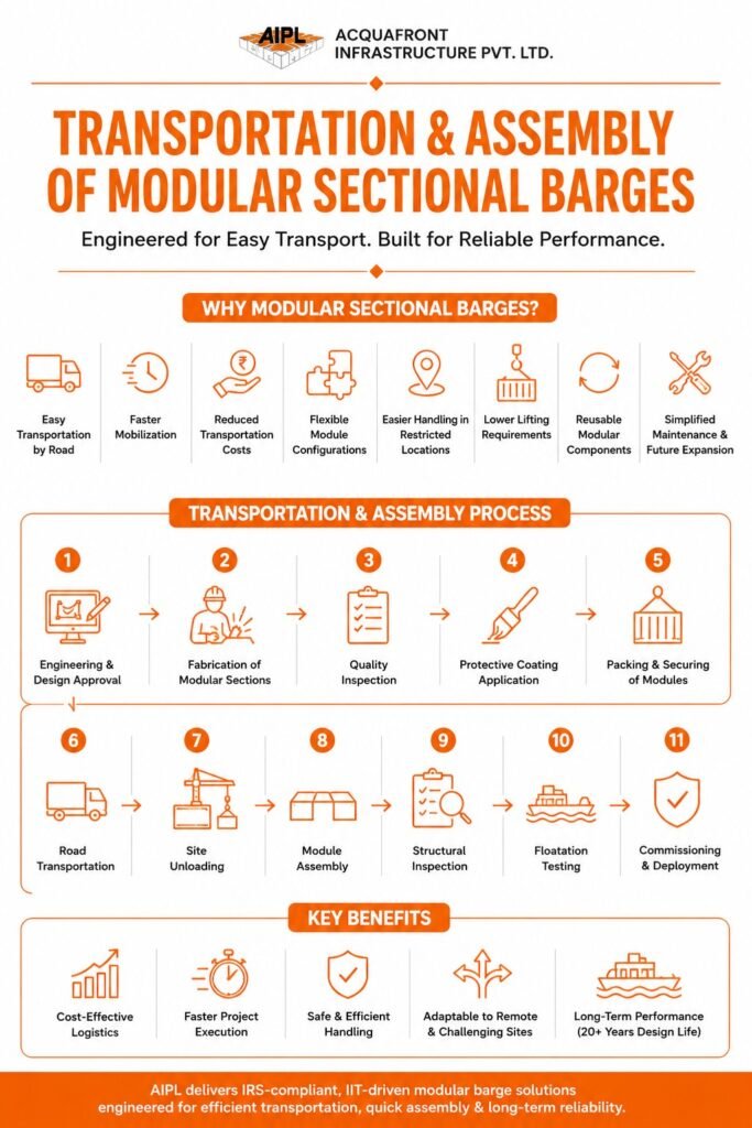 Transportation and Assembly of Modular Sectional Barges