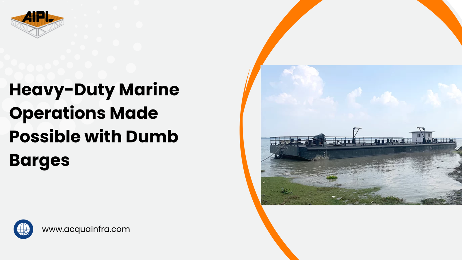 Dumb Barge supporting marine construction and transportation operations