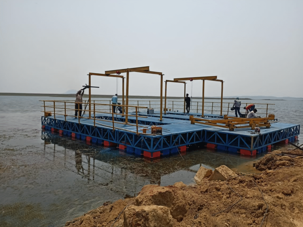 Marine-grade floating infrastructure designed for heavy-duty industrial applications