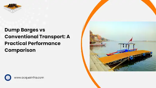 Heavy-duty Dump Barge transporting dredged material for marine infrastructure projects.