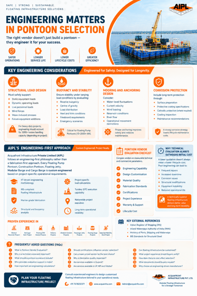 Pontoon Vendor Evaluation checklist for technical and commercial assessment
