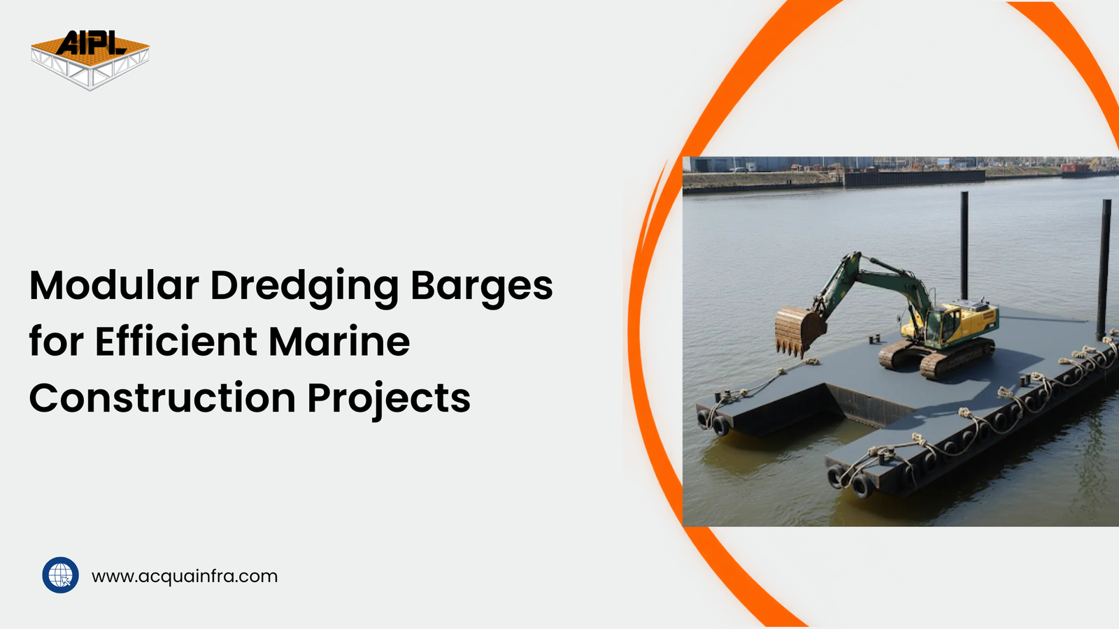 Modular Dredging Barge supporting marine construction and dredging operations