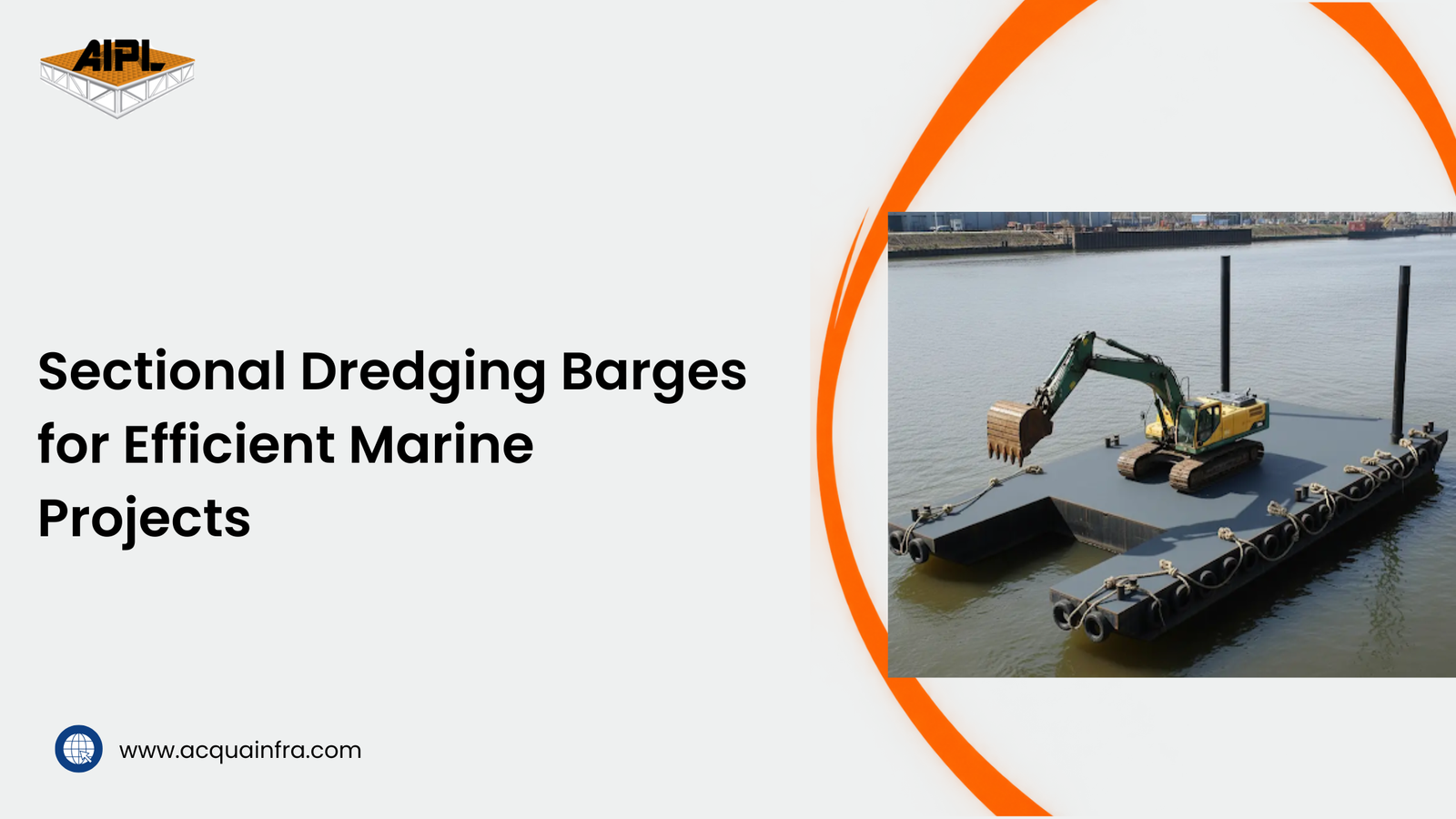 Sectional Dredging modular steel barge for river dredging project manufactured by Acquafront Infrastructure Pvt. Ltd.