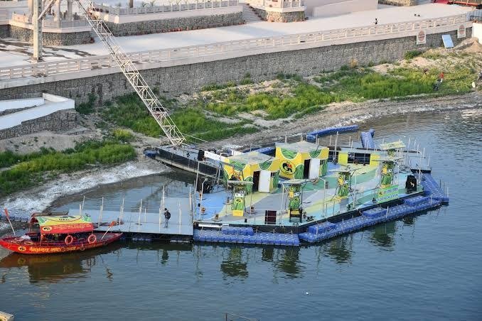 Marine-grade fabricated floating pontoon engineered with detailed technical documentation for industrial applications.
