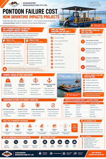  Pontoon failure cost breakdown showing repair downtime equipment and project delay costs
